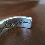 Collector Piece Classy Long Oval Royston Turquoise Bracelet Signed Snowhawk