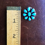 Light Blue Daisy Flower Sleeping Beauty Turquoise Sterling Silver Earrings