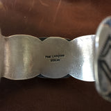 Sterling Silver Bracelet with Chinese Hubei Turquoise Signed Paul Livingston