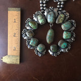 Large Handmade Carico Lake Squash Blossom Naja Necklace Signed B