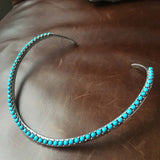 Natural Sleeping Beauty Sterling Choker Necklace One of a Kind Treasure