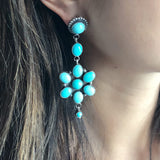 Beautiful Handmade Sterling Silver Campitos Flower Dangle Earrings