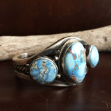 Beautiful Handmade Sterling Silver 3-Stone Desert Lavender Bracelet