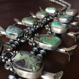 Large Handmade Carico Lake Squash Blossom Naja Necklace Signed B