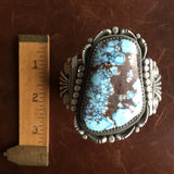 Large Handmade Sterling Silver Desert Lavender Statement Bracelet