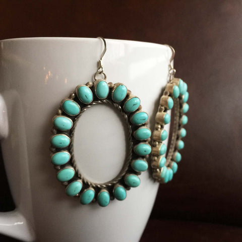 Beautiful Handmade Campitos Mini Cluster Oval Shaped Sterling Silver Earrings