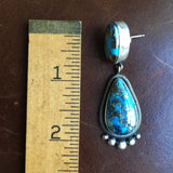 Handmade Simple Sterling Silver 2-Stone Ithaca Peaks Turquoise Earrings