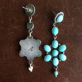 Beautiful Handmade Sterling Silver Campitos Flower Dangle Earrings