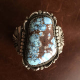 Large Handmade Sterling Silver Desert Lavender Statement Bracelet