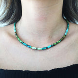 16" Mixed Length Damele Turquoise Beaded Necklace Cut to Perfection