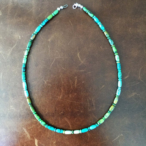 16" Mixed Length Damele Turquoise Beaded Necklace Cut to Perfection