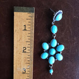 Beautiful Handmade Sterling Silver Campitos Flower Dangle Earrings