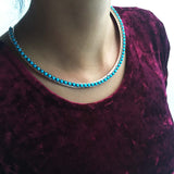 Natural Sleeping Beauty Sterling Choker Necklace One of a Kind Treasure