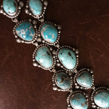 Handmade Sterling Silver Blue Carico Lake Turquoise Medium Cluster Necklace