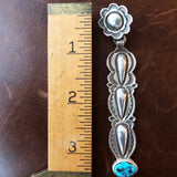 Flower Post Statement Long Sterling Stamped Earrings Spiderweb Kingman