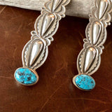Flower Post Statement Long Sterling Stamped Earrings Spiderweb Kingman