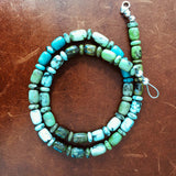 16" Mixed Length Damele Turquoise Beaded Necklace Rare For Collectors