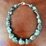 16" Mixed Sized Demale Turquoise Cabs Necklace