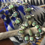 Large Handmade Carico Lake Squash Blossom Naja Necklace Signed B