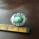 Beautiful Sterling Handmade Round Oval Light Blue Carico Lake Ring Size 7