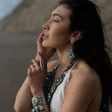 Beautiful Handmade Sterling Silver 3-Stone Carico Lake Turquoise Bracelet