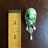 Classy Large Sterling Silver Super Rare Demele Turquoise Dangle Earrings