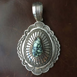 Damele Turquoise Sterling Silver Stamp Pendant Only Hallmarked Arnold Blackgoat