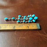 Natural Sleeping Beauty Turquoise Waterfall Dangle Earrings Signed Emma Lincoln