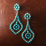 Petit Mini Cluster Earrings Sleeping Beauty Turquoise Deep Blue Signed