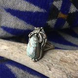 Handmade Sterling Silver Dry Creek Turquoise Ring Signed J Size 8