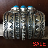 Beautiful Handmade Sterling Egyptian Turquoise Cuff Signed Darrin Livingston Bracelets