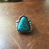 Old Pawn Handmade Super Rare Lone Mountain Turquoise Ring Size 6