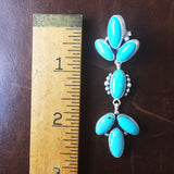 Classy Natural 7 Stone Campitos Turquoise Sterling Earrings Handmade Signed
