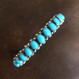 Blue Fairytale Sleeping Beauty Turquoise Bracelet Bangle Signed Leo Feeney