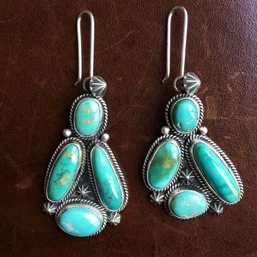 Birds of Paradise Royston Turquoise Earrings Signed Donovan Cadman – Toqos
