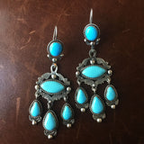 Sky Blue Bisbee Earings without Matrix Statement Earrings Sterling Signed V