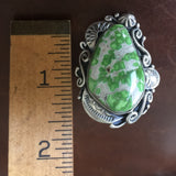 Handmade High Grade Carico Lake Turquoise Sterling Ring Signed Dany Clark size 6