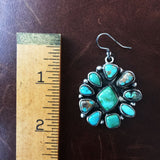 Multicolor Sterling Cluster Carico Lake Turquoise Earrings Handmade Signed