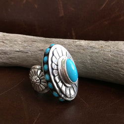 Beautiful Stamped Sterling Silver Mini Cluster Sleeping Beauty Band Ring Size 8