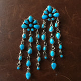 Handmade Waterfall Sleeping Beauty Turquoise Earrings Signed Emma Lincoln