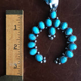 Beautiful Handmade Sterling Campitos Naja with Turquoise and Navajo Bead Chain