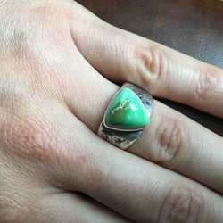 Handmade Carico Lake Turquoise Sterling Siver Ring By Sz 11 Annelise Williamson