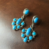 Natural Sleeping Beauty Turquoise Cluster Earrings Signed by Artist Emma Lincoln