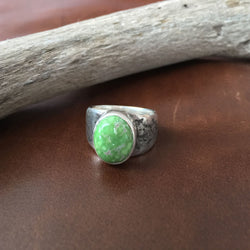 Handmade Carico Lake Turquoise Sterling Siver Ring Sz 7 By Annelise Williamson