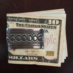 For Men 1.175" Navajo Stamped Sterling Silver Money Clip