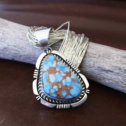 Handmade Gobi Desert Lavender Pendant with Liquid Sterling Silver Necklace