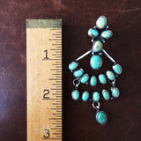 Beautiful Handmade Carico Lake Turquoise Mini Cluster Chandelier Earrings