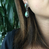 Amazonian Raindrops Royston Turquoise Earrings Signed Ernest Begay