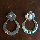 Beautiful Navajo Handmade Sterling Silver Mini Cluster Campitos Earrings