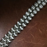 20 Inch Navajo Handmade Scalloped Sterling Silver Navajo Beads Necklace Chain